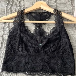 Kimchi Blue Black Lace Racerback Stretchy Bralette sz L